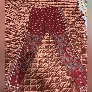 Free people bohemian pattern leggings size medium